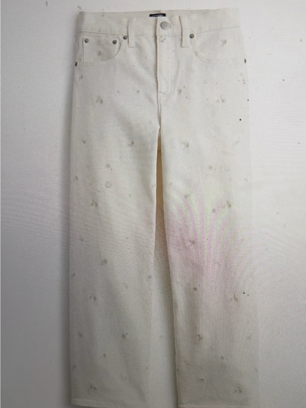 J. Crew White Embroidered Wide-Leg Jeans